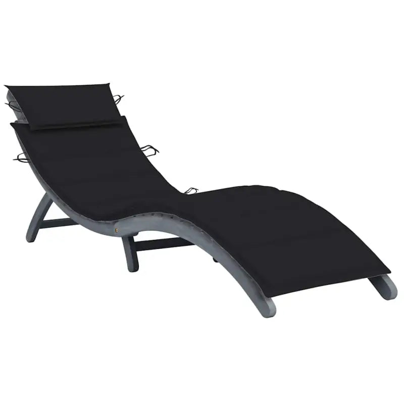 Ligstoel van massief acaciahout voor ultiem ontspanning op tuin of terras - Zwart / 1 - Ligstoelen