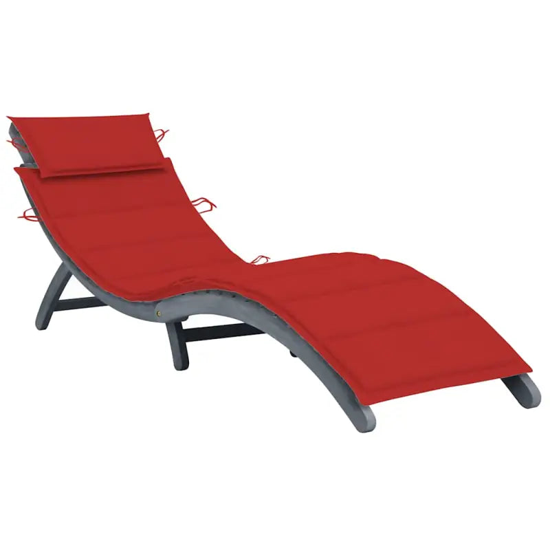Ligstoel van massief acaciahout voor ultiem ontspanning op tuin of terras - Rood / 1 - Ligstoelen