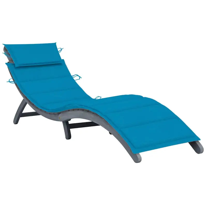 Ligstoel van massief acaciahout voor ultiem ontspanning op tuin of terras - Blauw / 1 - Ligstoelen