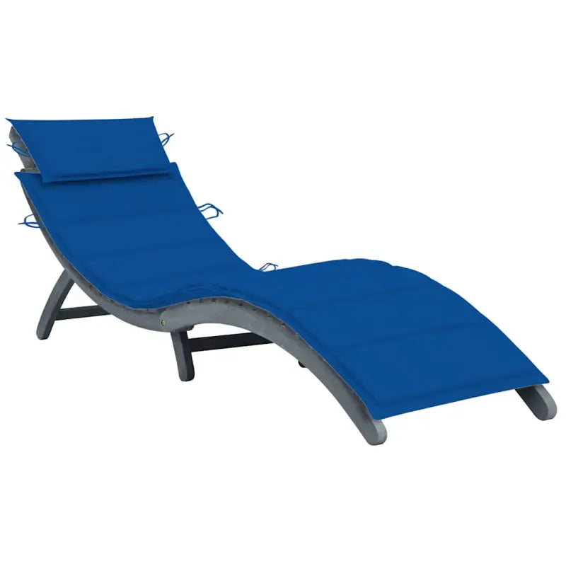 Ligstoel van massief acaciahout voor ultiem ontspanning op tuin of terras - koningsblauw / 1 - Ligstoelen