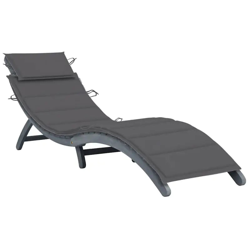 Ligstoel van massief acaciahout voor ultiem ontspanning op tuin of terras - Antraciet / 1 - Ligstoelen