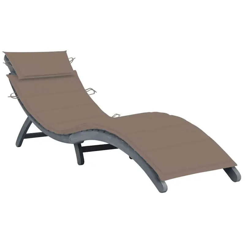 Ligstoel van massief acaciahout voor ultiem ontspanning op tuin of terras - Taupe / 1 - Ligstoelen
