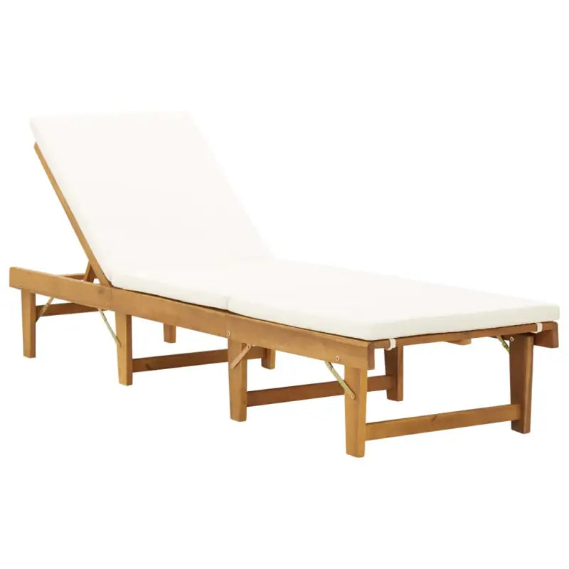 Ligstoel van massief acaciahout voor ultieme ontspanning - Crèmewit / 1 - Ligstoelen