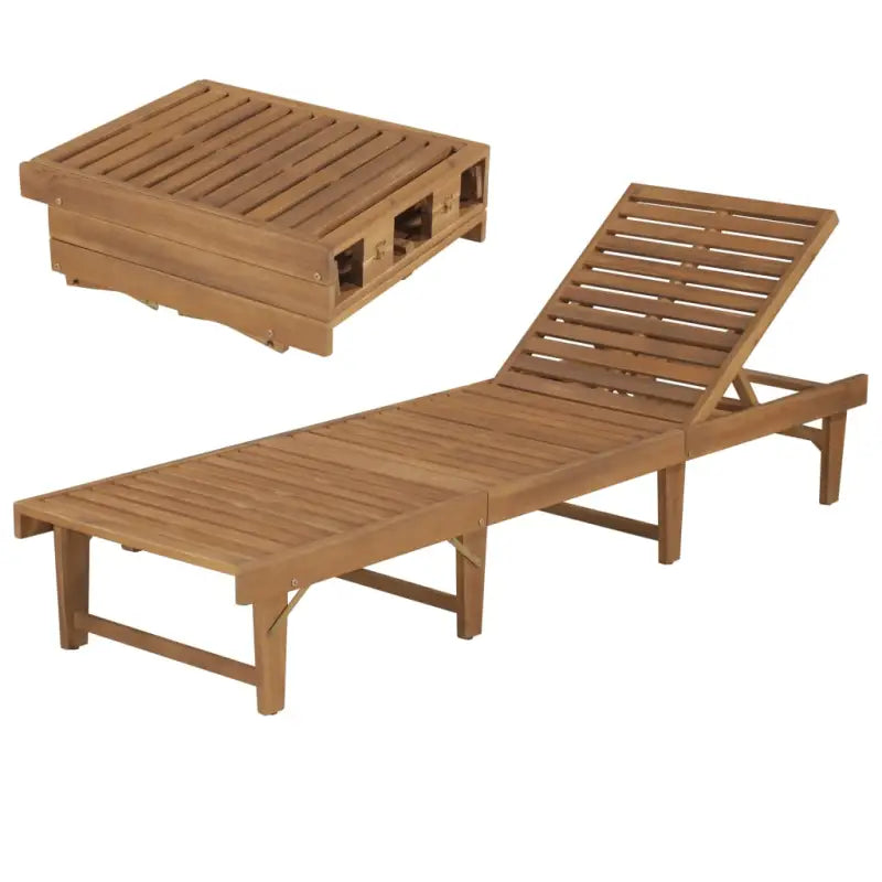 Ligstoel van massief acaciahout voor ultieme ontspanning - Naturel / 1 - Ligstoelen