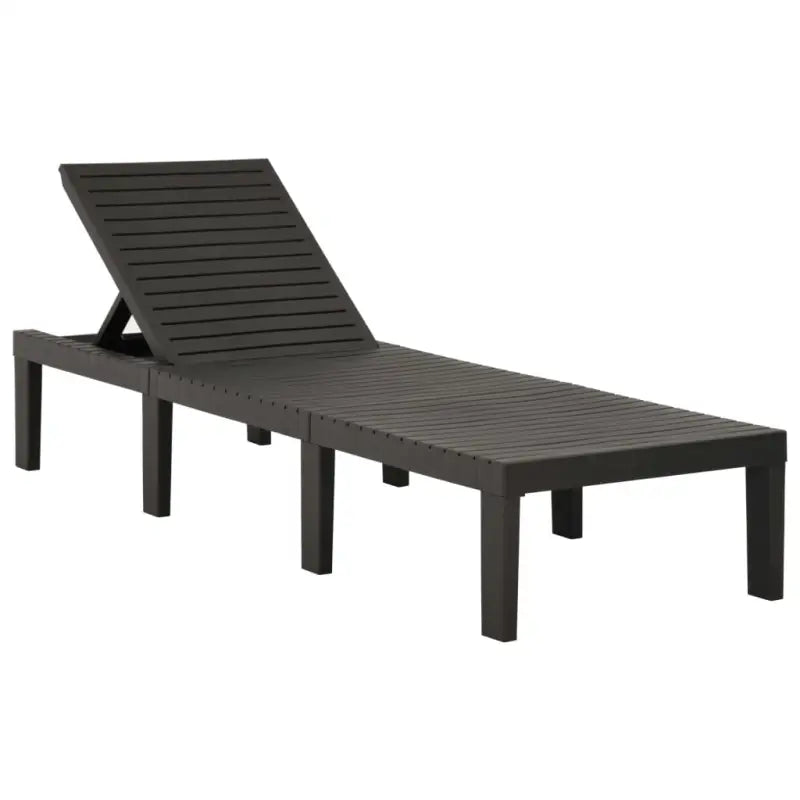 Ligstoel voor tuin of terras met kunststof en gemakkelijk schoon te maken - Antraciet / 1 / Nee - Ligstoelen