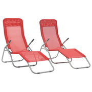 Ligstoelen met gepoedercoat staal levering bevat voor tuin en strand - Ligstoelen