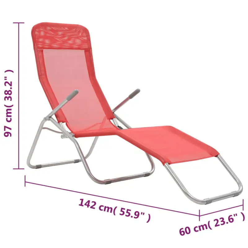 Ligstoelen met gepoedercoat staal levering bevat voor tuin en strand - Ligstoelen