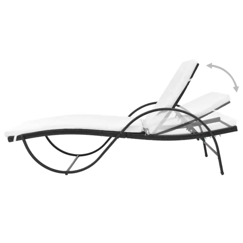 Ligstoelen met gepoedercoat stalen frame voor tuin en strand - Zwart / 5 / Ja - Ligstoelen
