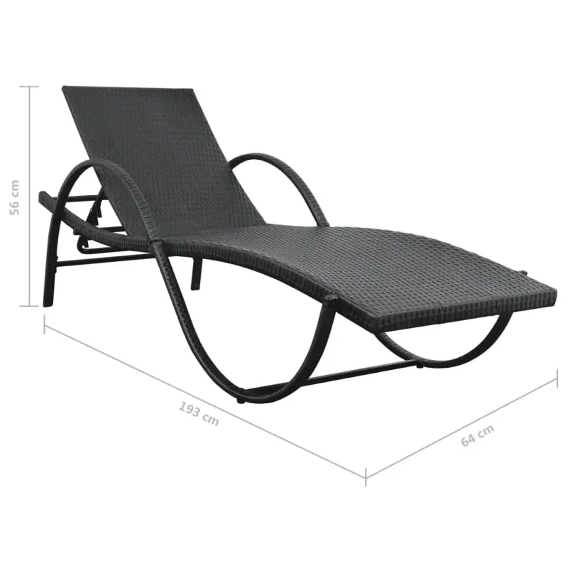 Ligstoelen met gepoedercoat stalen frame voor tuin en strand - Zwart / 5 / Ja - Ligstoelen
