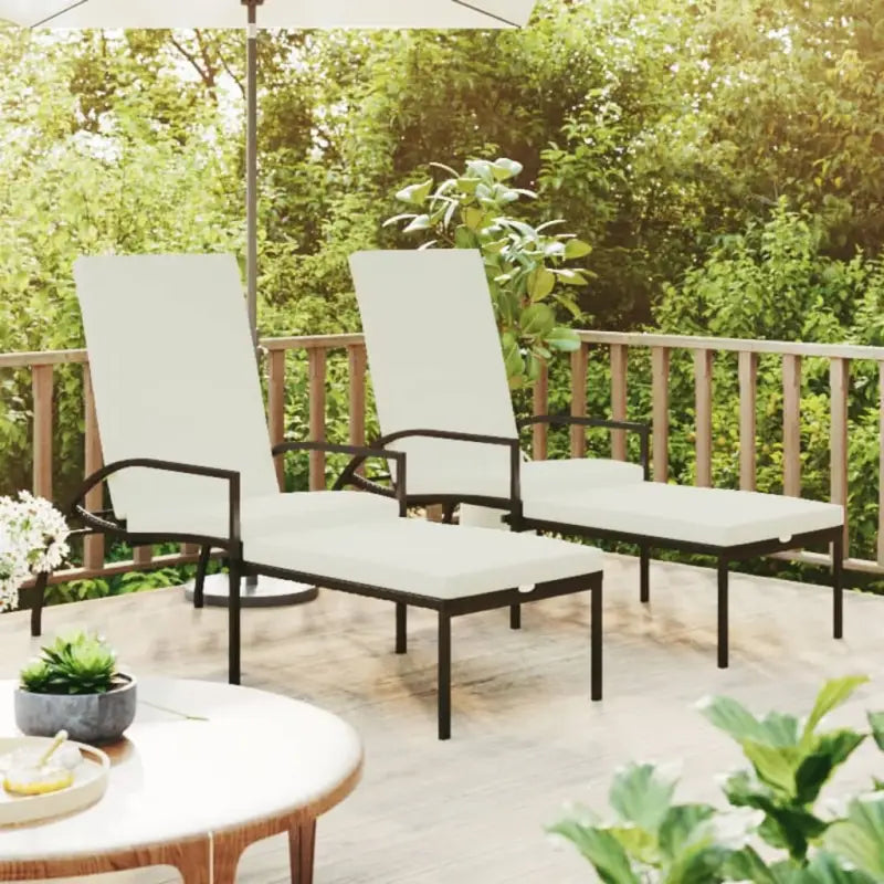 Ligstoelen met Polyetheen Rattan voor ultiem tuincomfort - Zwart / 1 - Ligstoelen
