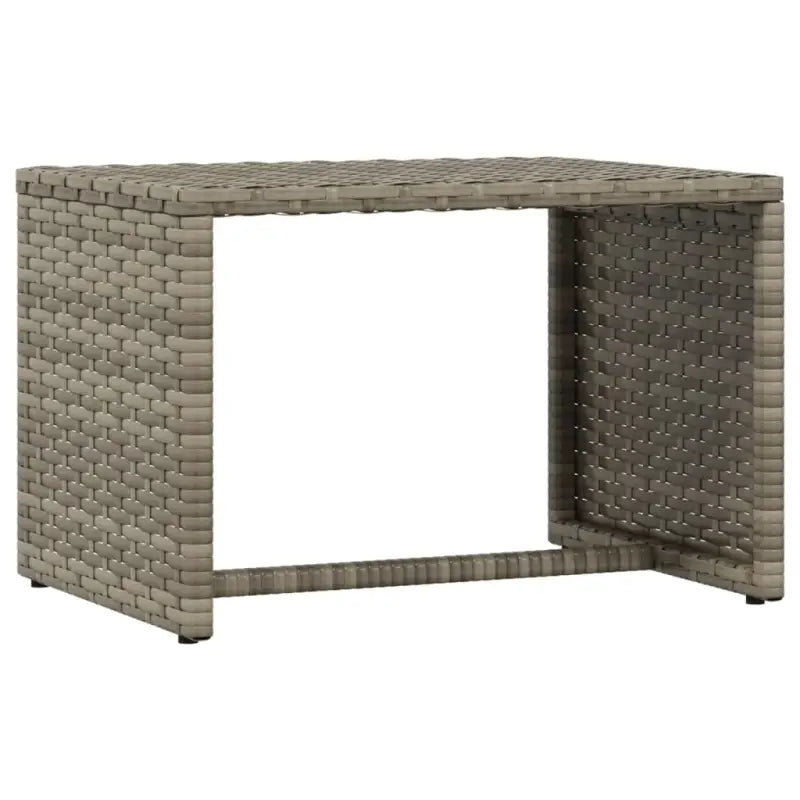 Ligstoelen met tafel van PE-rattan in grijs materiaal voor buitengebruik - Ligstoelen