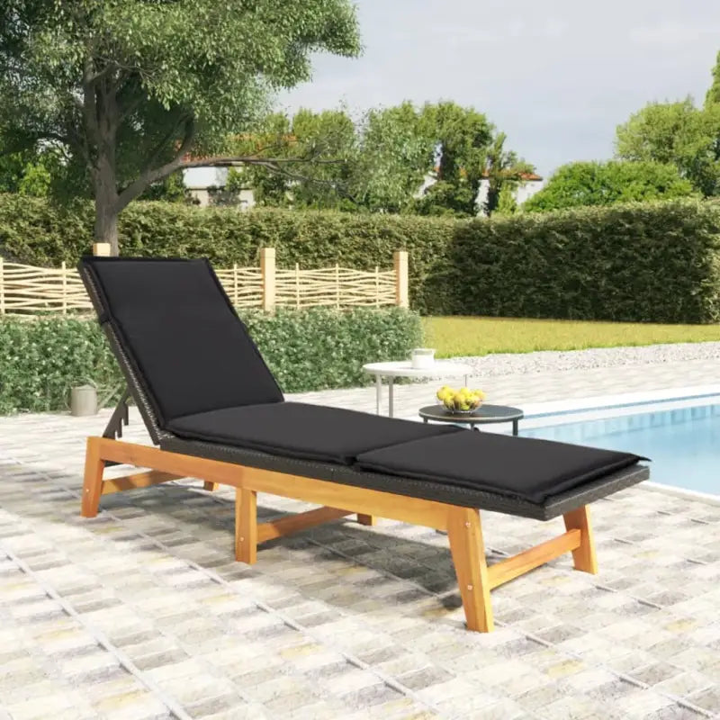 Ligstoelen set met massief acaciahout en verstelbare rugleuning - 1 / Ligbed / Ja - Ligstoelen