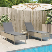 Ligstoelen set met poly rattan en comfortabele zitervaring - Ligstoelen