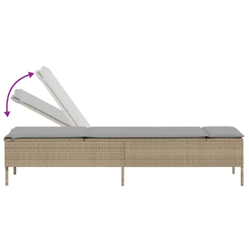 Ligstoelen set met poly rattan en comfortabele zitervaring - Ligstoelen