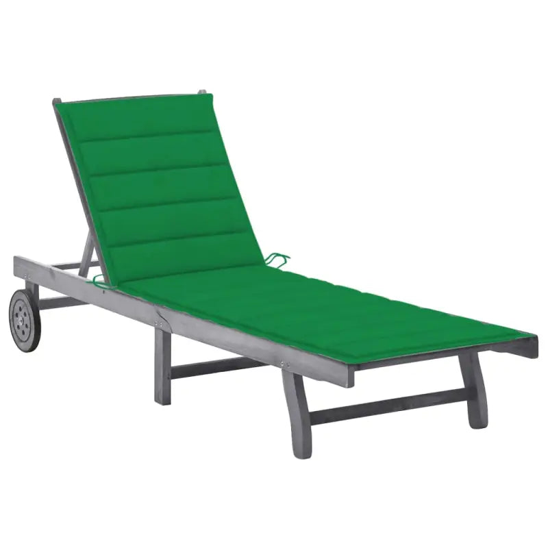 Ligstoelen van massief acaciahout met greywash afwerking voor buiten - Groen / 200 x 63 x 85 cm / 1 - Ligstoelen