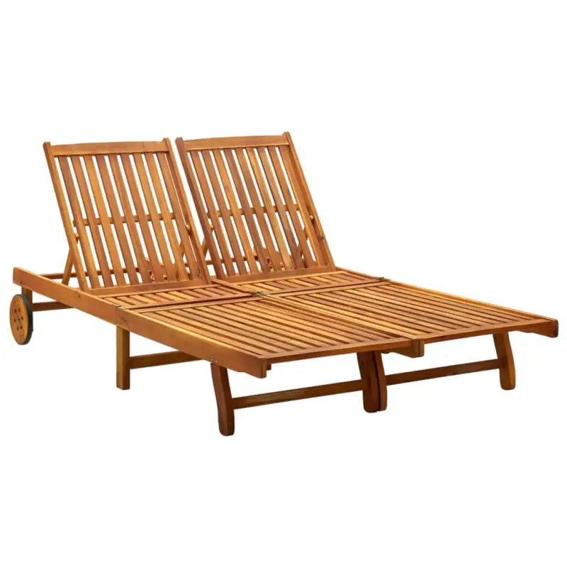 Ligstoelen van massief acaciahout voor ultiem tuincomfort - Bruin / 1 / 2-persoons ligbed - Ligstoelen