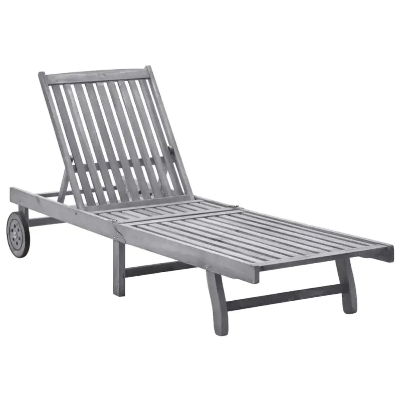 Ligstoelen van massief acaciahout voor ultiem tuincomfort - Grijs / 1 / Ligbed - Ligstoelen