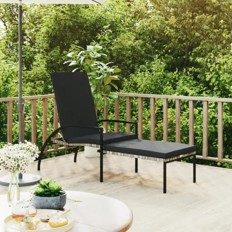 Ligstoelen van polyetheen rattan voor ultiem buitencomfort - Grijs / 1 - Ligstoelen