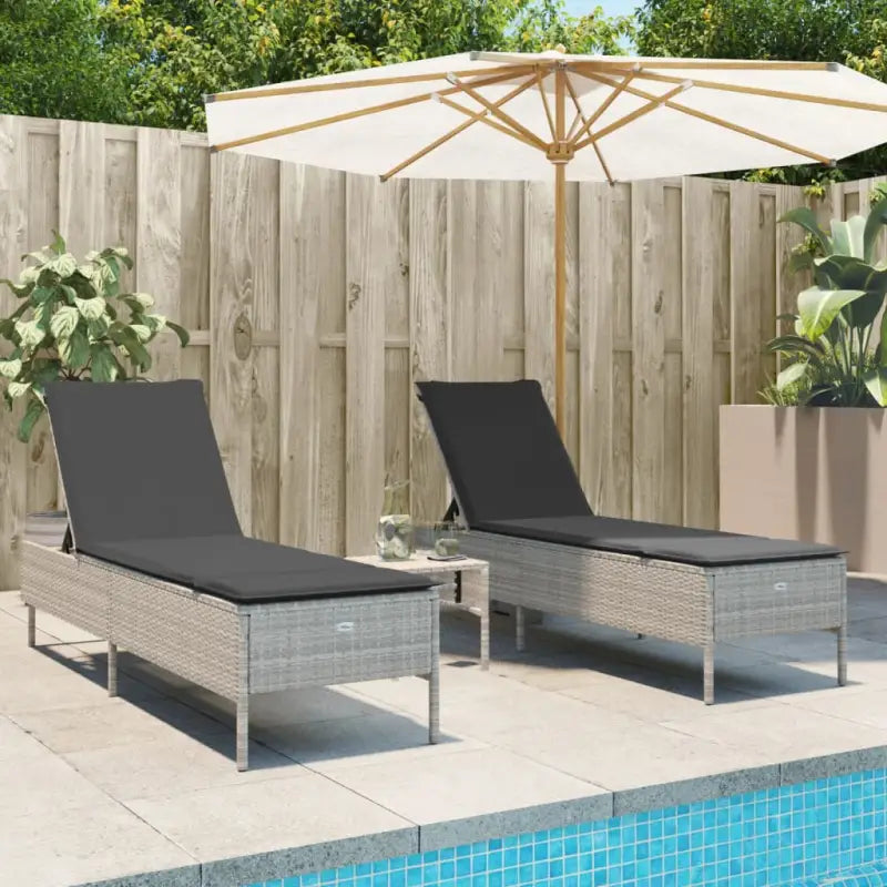 Ligtstoelen van poly rattan voor een comfortabele zitervaring met wasbare hoes - Lichtgrijs / 1 / Dichtgeweven