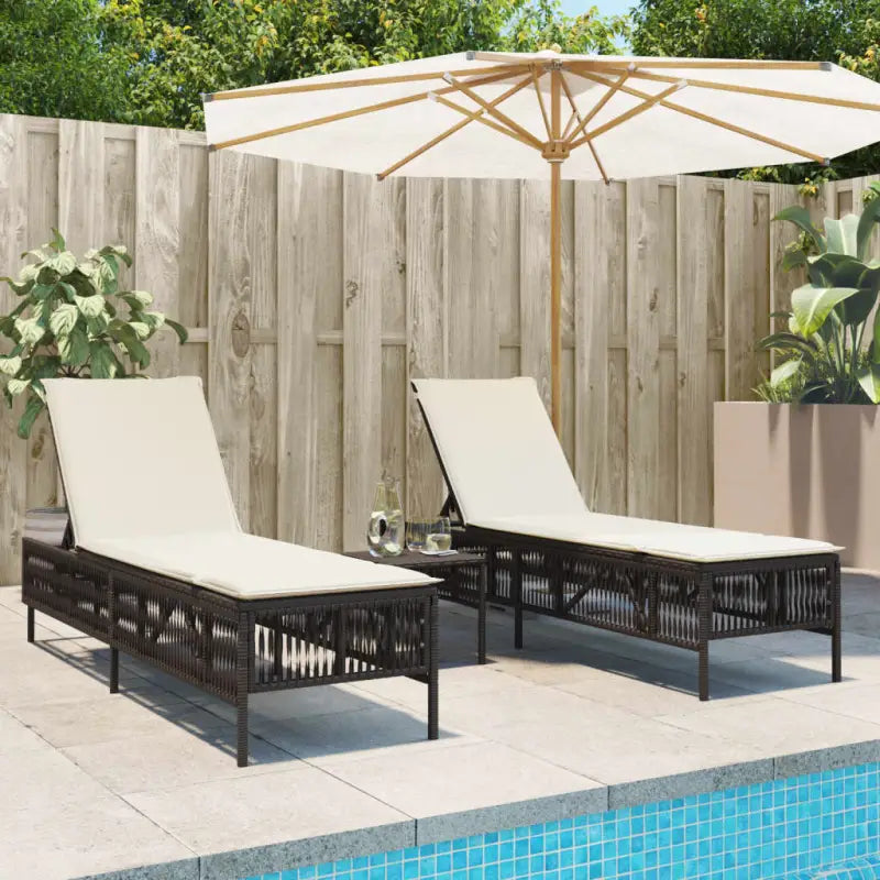 Ligtstoelen van poly rattan voor een comfortabele zitervaring met wasbare hoes - Bruin / 1 / Lijngeweven - Ligstoelen