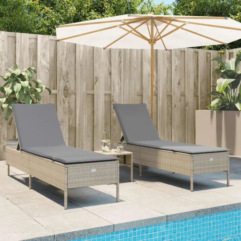 Ligtstoelen van poly rattan voor een comfortabele zitervaring met wasbare hoes - Ligstoelen