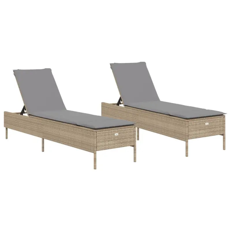 Ligtstoelen van poly rattan voor een comfortabele zitervaring met wasbare hoes - Ligstoelen