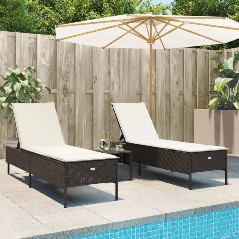 Ligtstoelen van poly rattan voor een comfortabele zitervaring met wasbare hoes - Bruin / 1 / Dichtgeweven - Ligstoelen