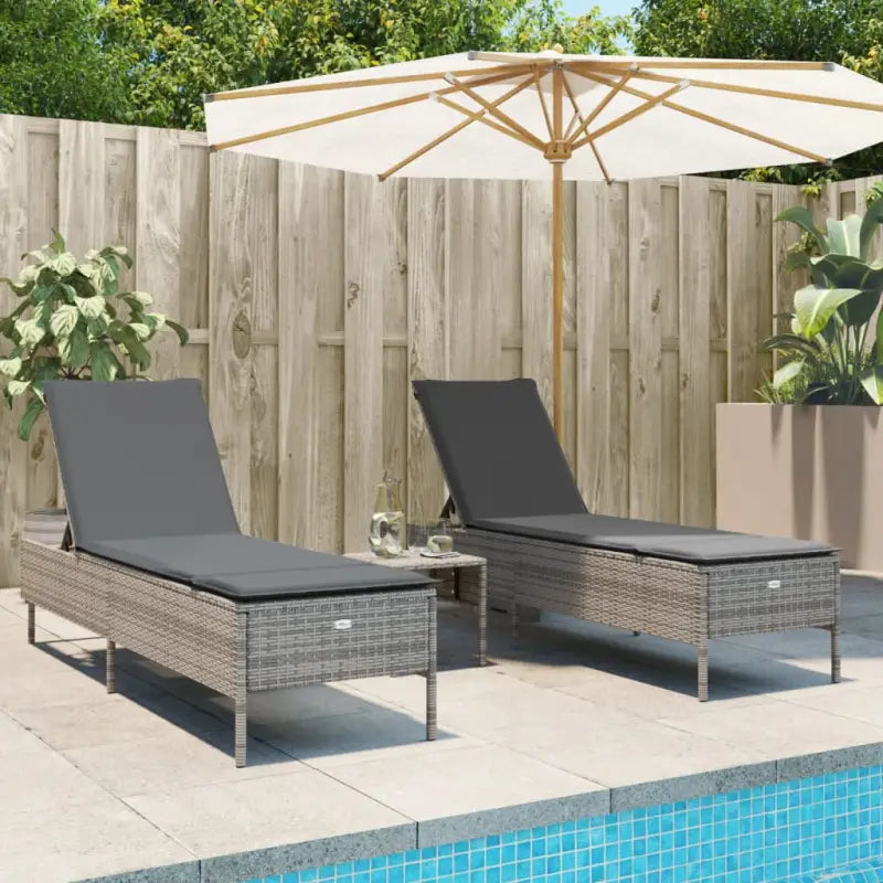 Ligtstoelen van poly rattan voor een comfortabele zitervaring met wasbare hoes - Grijs / 1 / Dichtgeweven - Ligstoelen