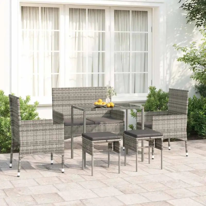 Loun Average set van gepoedercoat staal voor tuin of terras - Grijs - Tuinsets