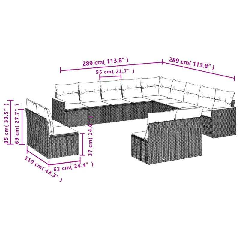Lounge Loungeset van Gepoedercoat Staal met Beige Material voor Tuin - Tuinsets