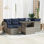 Lounge Set Grijs met Waterdichte Tas en Gepoedercoat Staal voor in de tuin - Grijs / met opbergruimte - Tuinsets
