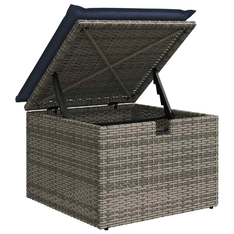 Lounge Set Grijs met Waterdichte Tas en Gepoedercoat Staal voor in de tuin - Grijs / met opbergruimte - Tuinsets