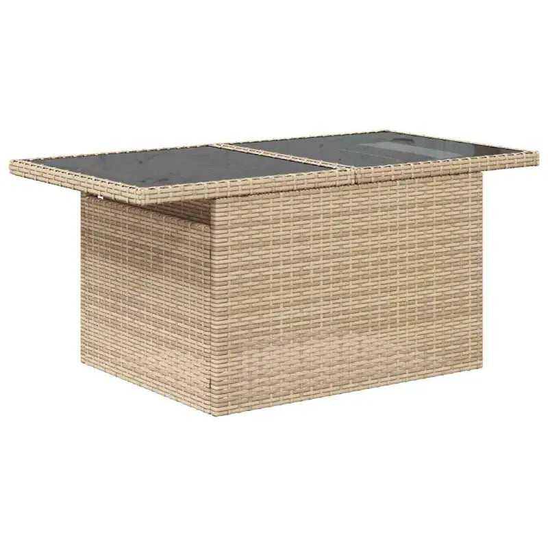 Lounge set in beige materiaal en gepoedercoat staal met afmetingen - Tuinsets