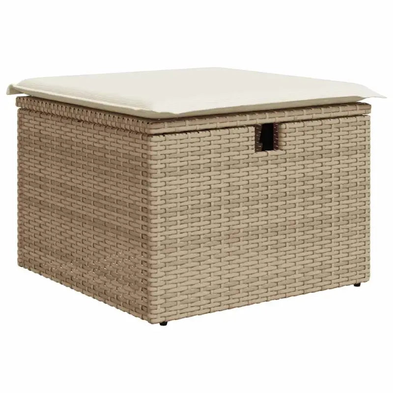 Lounge set in beige materiaal en gepoedercoat staal met afmetingen - Tuinsets