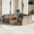 Lounge set in beige materiaal met gepoedercoat staal en comfortabele afmetingen - Beige en grijs / zonder opbergruimte