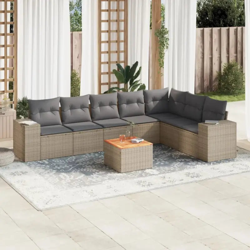 Lounge set in beige materiaal van gepoedercoat staal met waterdichte tas - Beige en grijs - Tuinsets