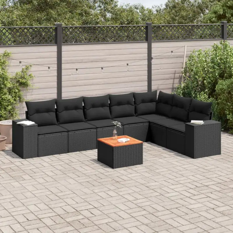 Lounge set in beige materiaal van gepoedercoat staal met waterdichte tas - Zwart - Tuinsets
