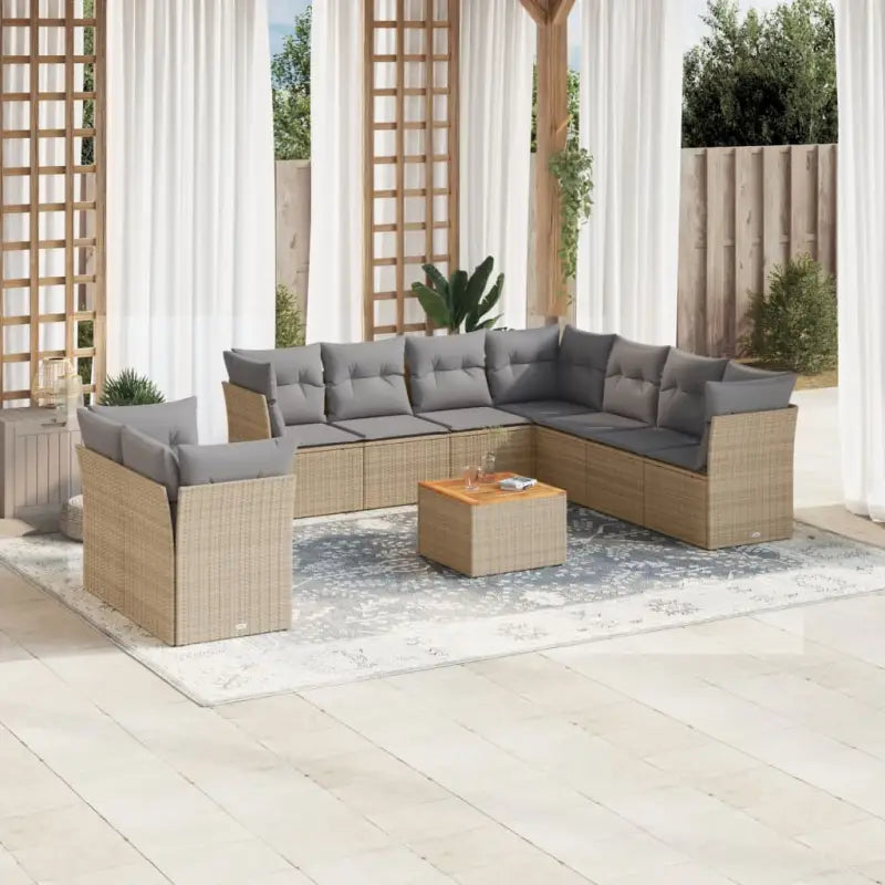 Lounge set in gemengd beige met waterdichte tas voor buitenplezier - Tuinsets
