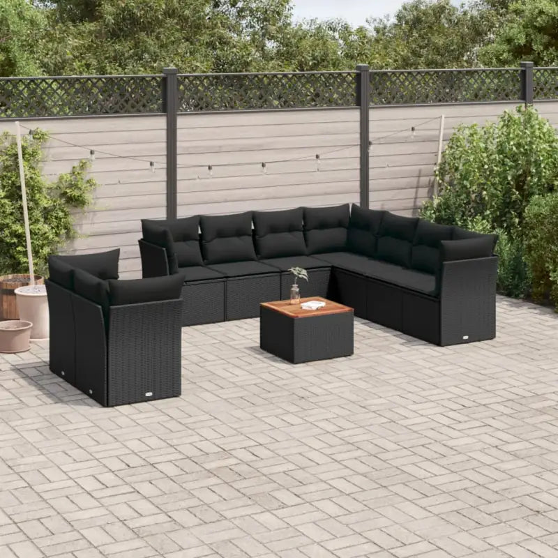 Lounge set in gemengd beige met waterdichte tas voor buitenplezier - Zwart - Tuinsets