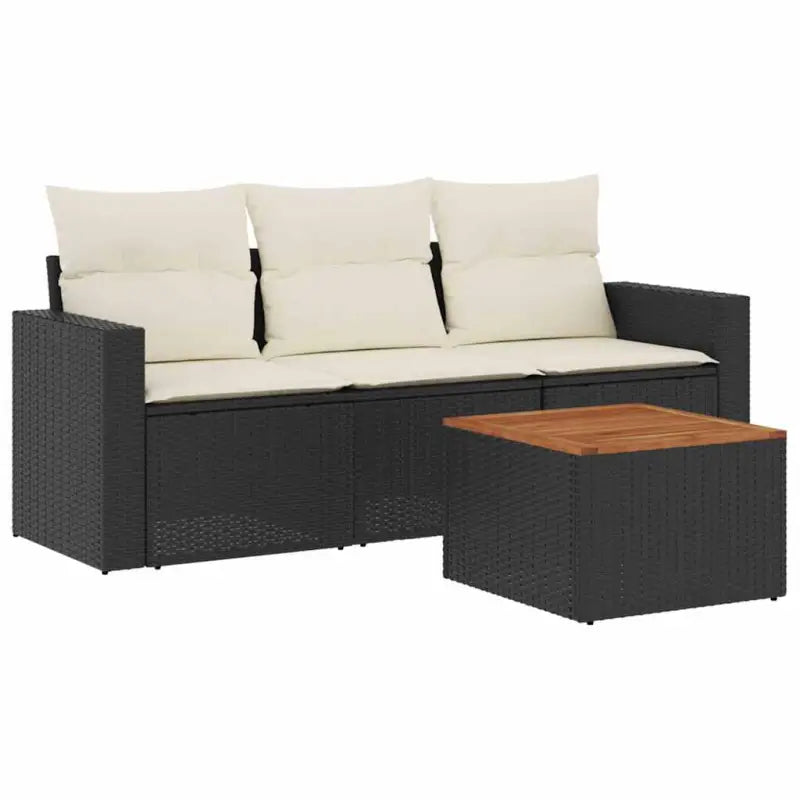 Lounge set in zwart materiaal met waterdichte tas en gepoedercoat staal - Tuinsets