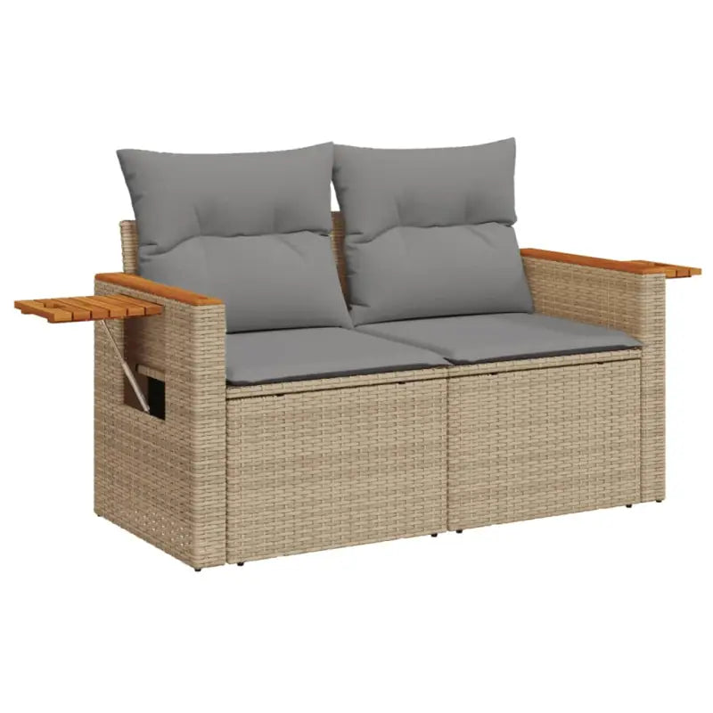 Lounge set met poly rattan en beige materiaal voor tuin en terras - Tuinsets
