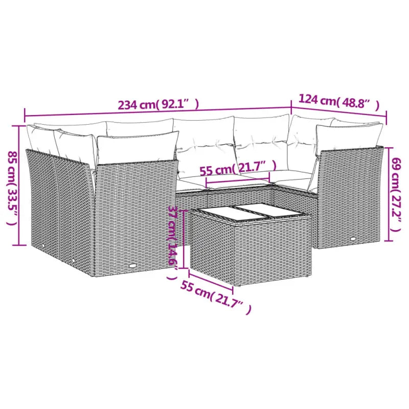 Lounge Set met Waterdichte Tas en Gepoedercoat Staal in Beige - Tuinsets