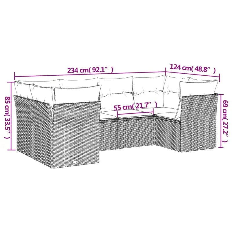 Lounge set met waterdichte tas en poly rattan voor tuin of terras - Tuinsets