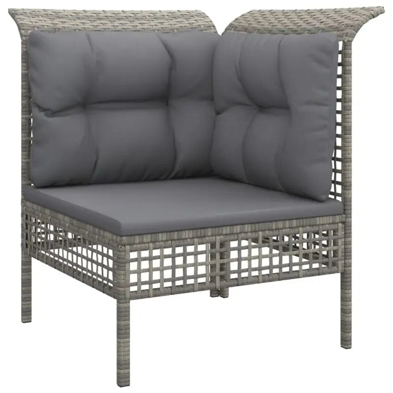 Lounge set van poly rattan met gepoedercoat staal afmetingen in grijs materiaal - Tuinsets