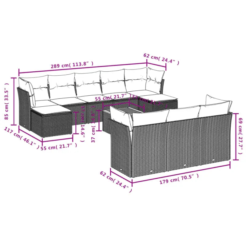 Lounge Tuinset in Beige Materiaal met Gepoedercoat Staal en Waterdichte Tas - Tuinsets