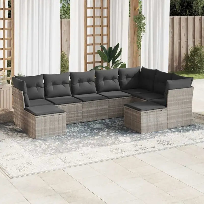 Lounge Tuinset in Beige Materiaal met Waterdichte Tas en Gepoedercoat Staal - Lichtgrijs / Zonder tafel - Tuinsets