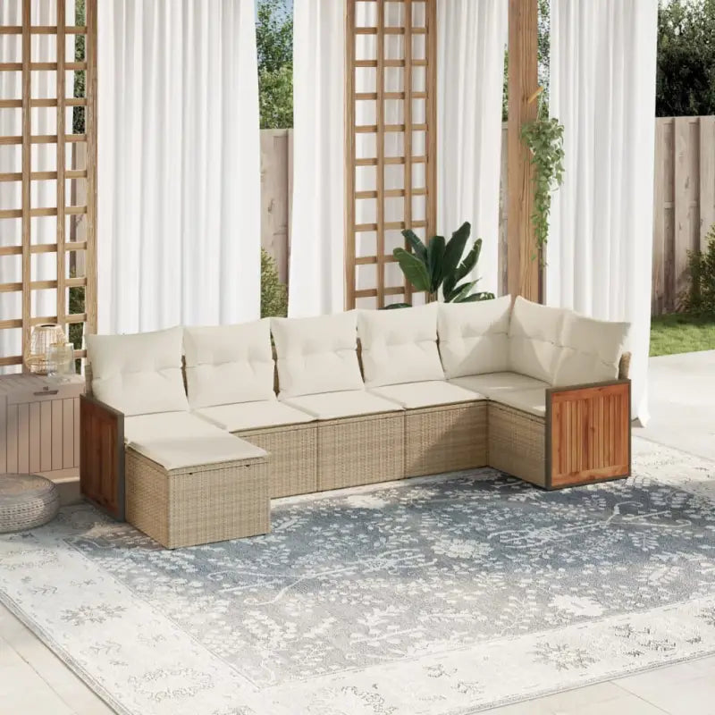 Lounge Tuinset in Beige met Gepoedercoat Staal Afmetingen - beige en crèmekleurig / Zonder tafel - Tuinsets