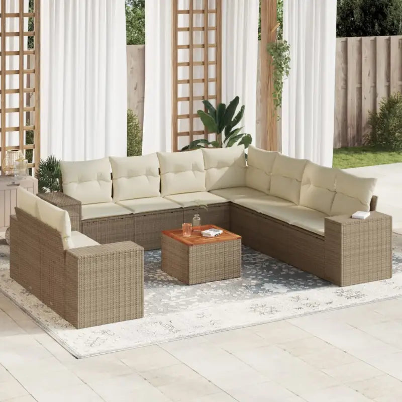 Lounge Tuinset in Beige met Waterdichte Tas en Gepoedercoat Staal - beige en crèmekleurig - Tuinsets