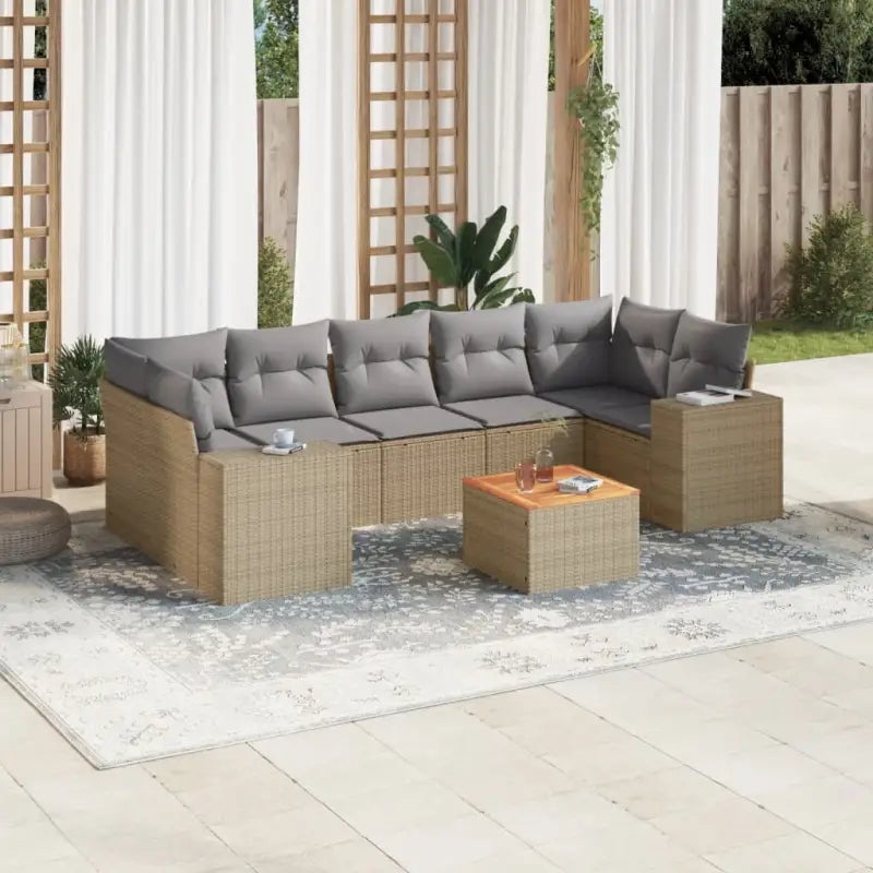 Lounge Tuinset in Beige met Waterdichte Tas en Gepoedercoat Staal - Beige en grijs - Tuinsets