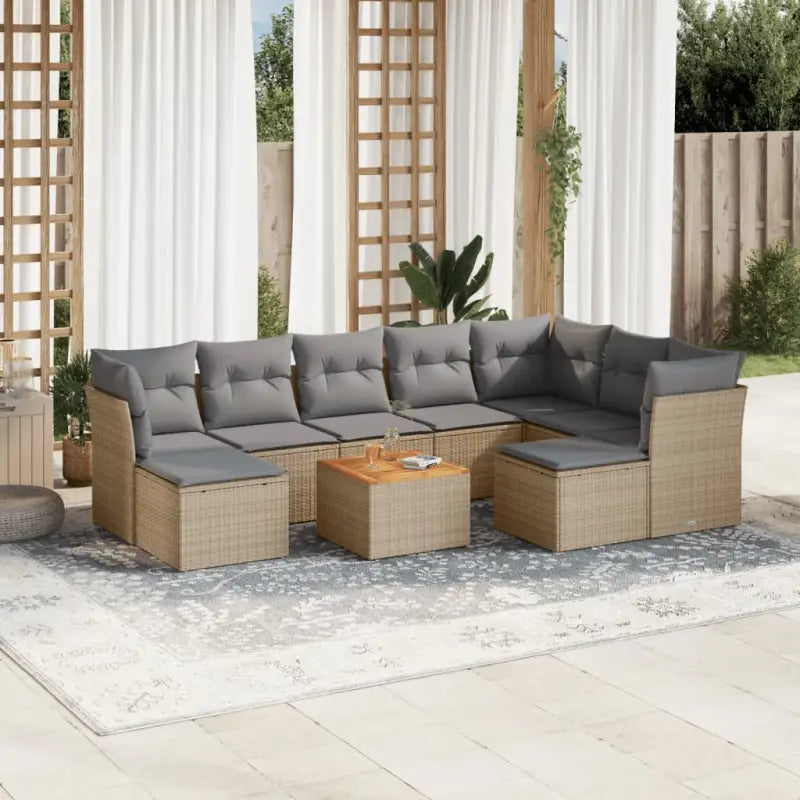Lounge Tuinset in Beige met Waterdichte Tas en Gepoedercoated Staal - beige mix en lichtgrijs - Tuinsets